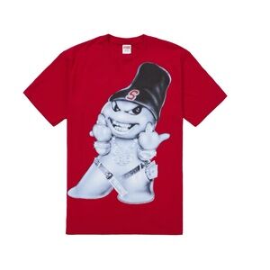 Supreme ‘Snowman’ tee in Red FW25. NEW. XL
